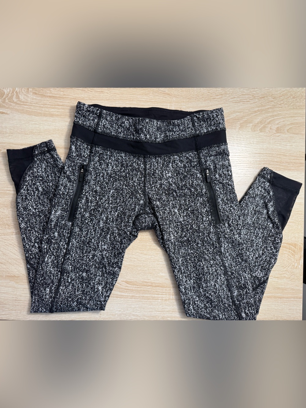 lululemon athletica Black and White Marled Leggings